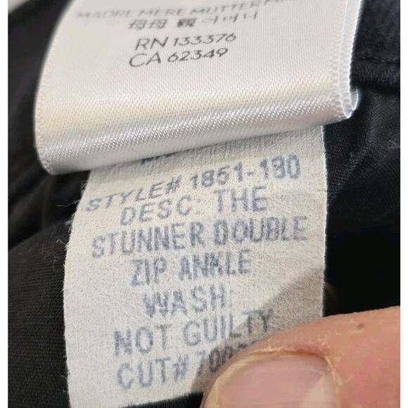 Mother Jeans Womens 26 Black High Rise Stunner Double Zip Ankle Step Fray Guilty - Picture 11 of 13